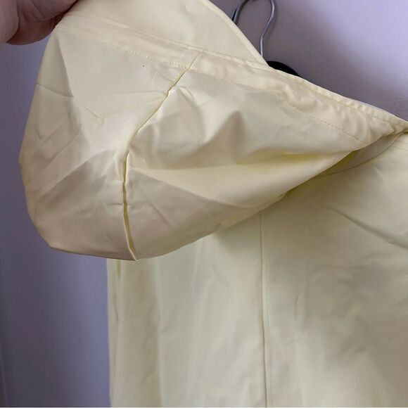 Rains Longer Jacket Straw Yellow Unisex Casual Classic Button Closure Hooded - Picture 9 of 13